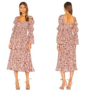 AMUR Filipa Floral Silk Midi Dress | SZ 6
